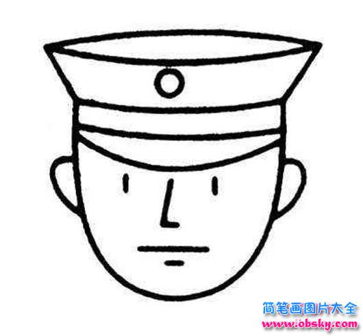 幼儿关于警察头像简笔画图片