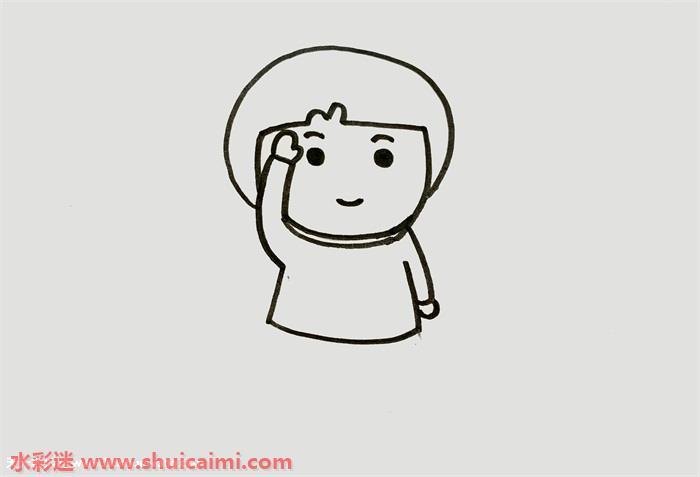 敬礼小学生怎么画 敬礼小学生简笔画漂亮彩色