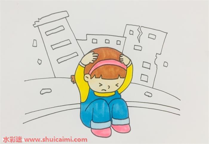 防震减灾怎么画 防震减灾简笔画步骤
