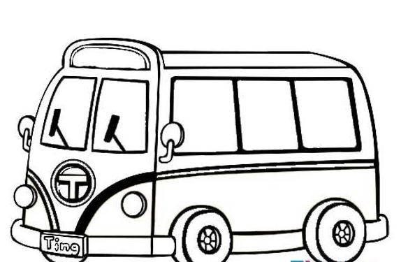 学校校车绘画简笔画 校车画法简笔画