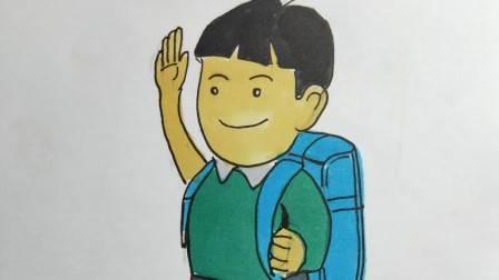 简笔画人物男孩帅气 简笔画人物男孩帅气q版校服