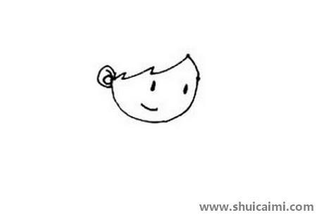 玩滑板的小男孩儿童简笔画