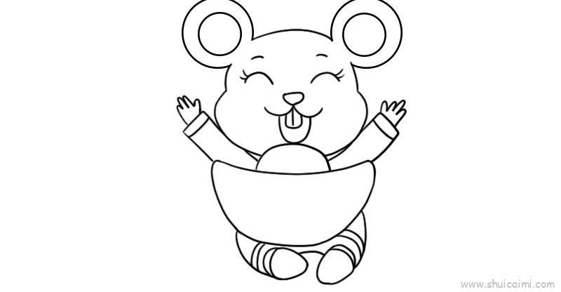 老鼠新年儿童画怎么画 老鼠新年简笔画步骤