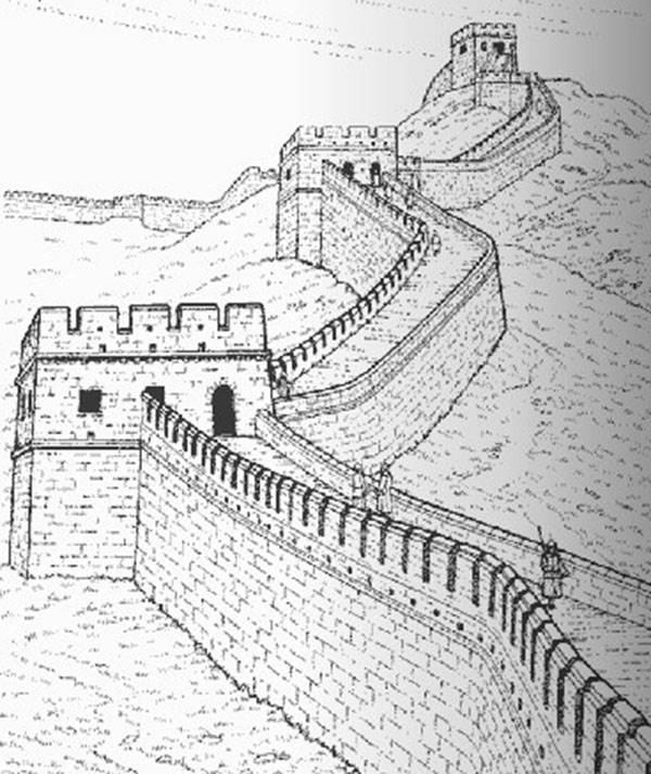 长城的简笔画 长城的简笔画带颜色