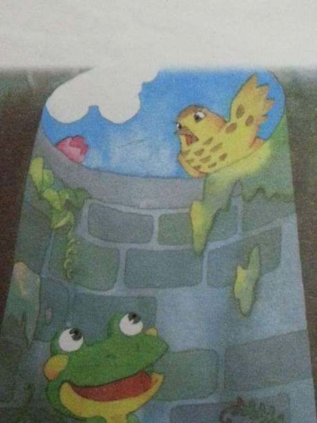 坐井观天简笔画 坐井观天简笔画四连图