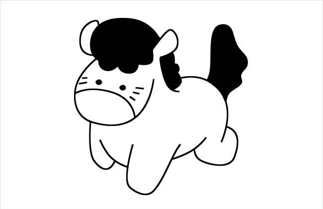 简笔画马 简笔画马的画法最简单
