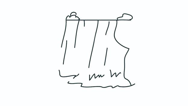 瀑布的简笔画怎么画 瀑布简笔画图片大全