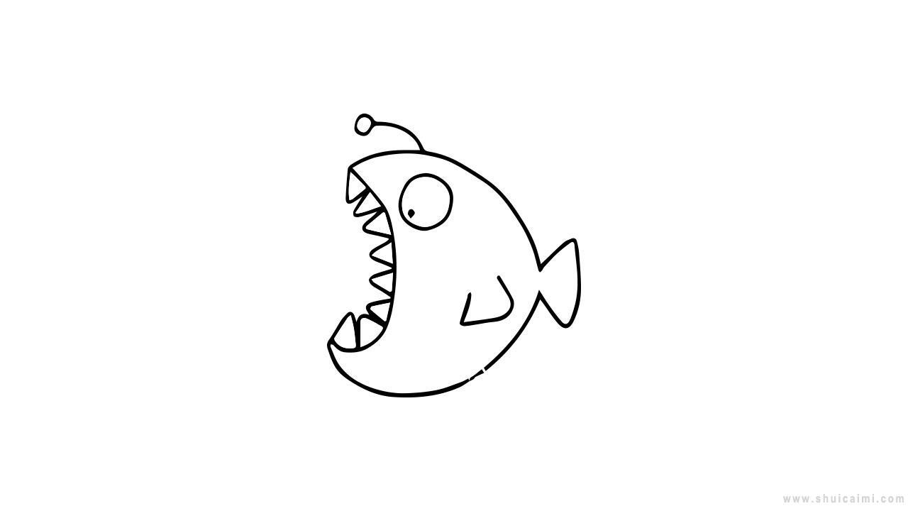 灯笼鱼简笔画怎么画 灯笼鱼简笔画图片大全