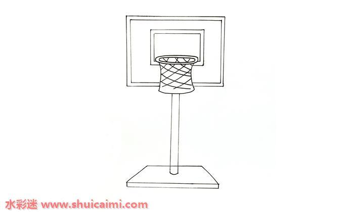 篮球架怎么画 篮球架简笔画简单好看带颜色