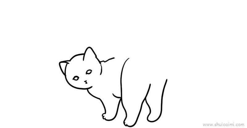 小公猫儿童画怎么画 小公猫简笔画步骤