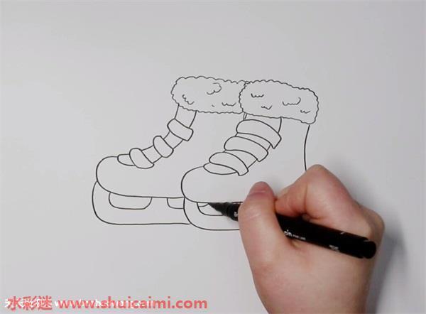溜冰鞋怎么画 溜冰鞋简笔画图片带颜色
