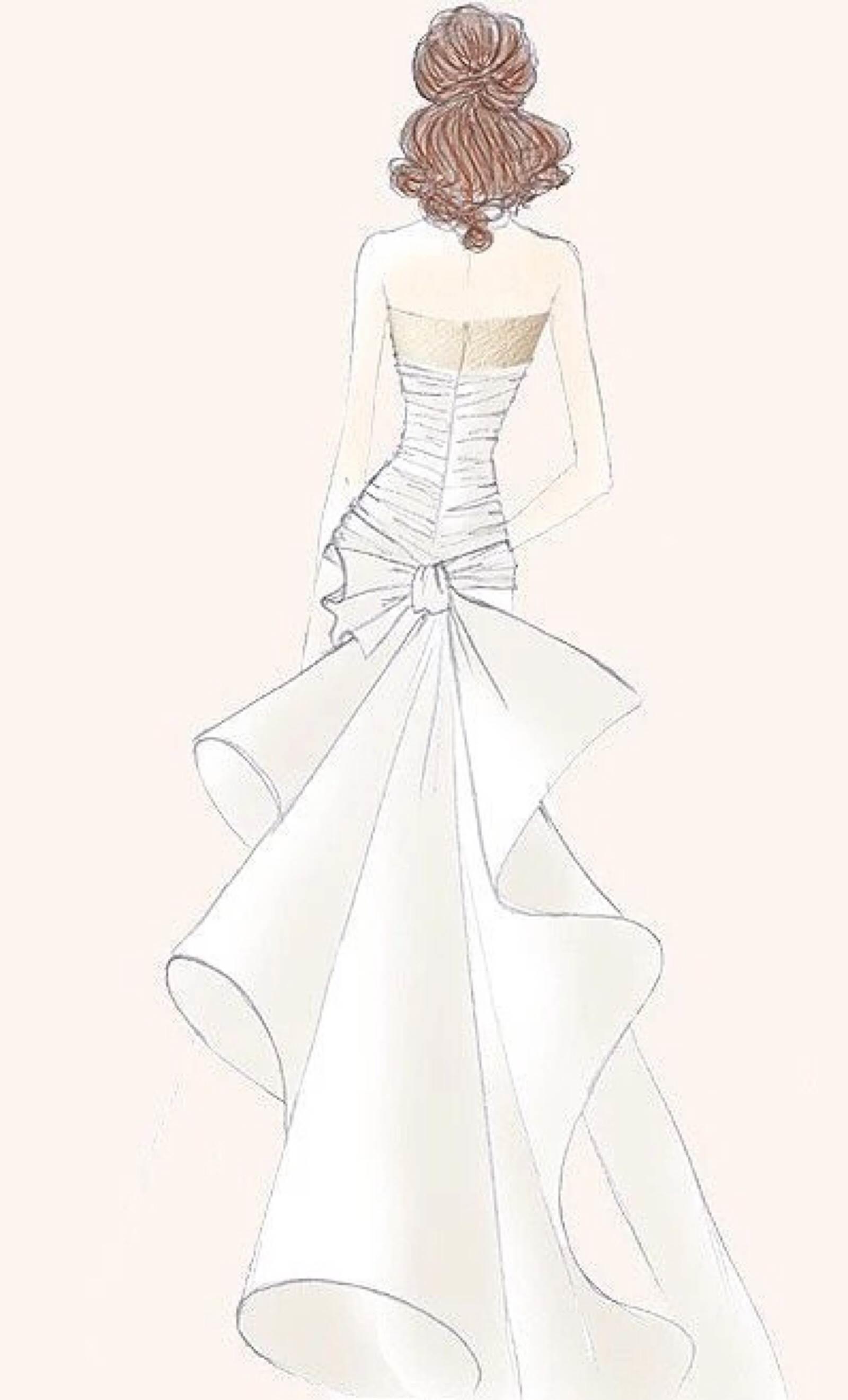 婚纱简笔画 婚纱简笔画图片大全