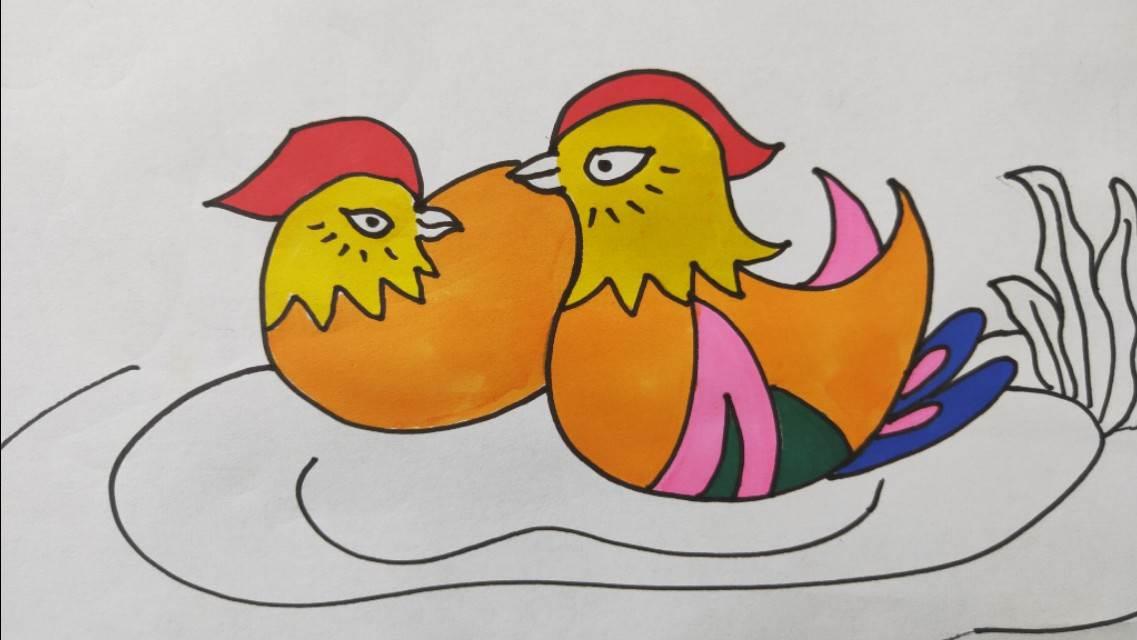 鸳鸯简笔画 一对鸳鸯简笔画