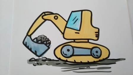 挖掘机简笔画 挖掘机简笔画图片