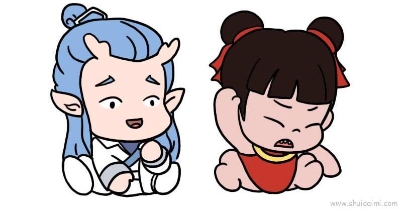 敖丙和哪吒儿童画怎么画 敖丙和哪吒简笔画简单又好看