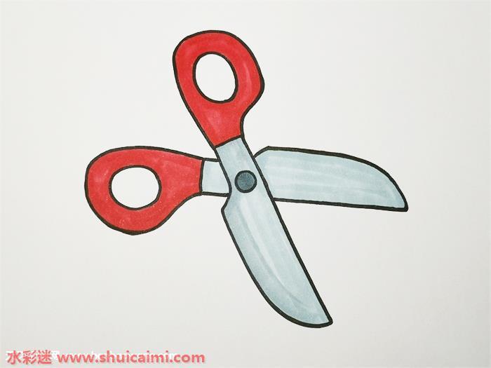 如何画剪刀简笔画？带颜色的剪刀简笔画步骤分享