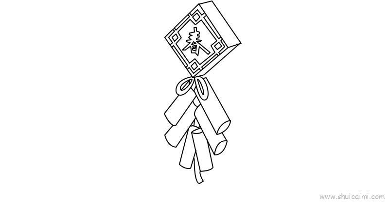 春节鞭炮儿童画怎么画 春节鞭炮简笔画简单