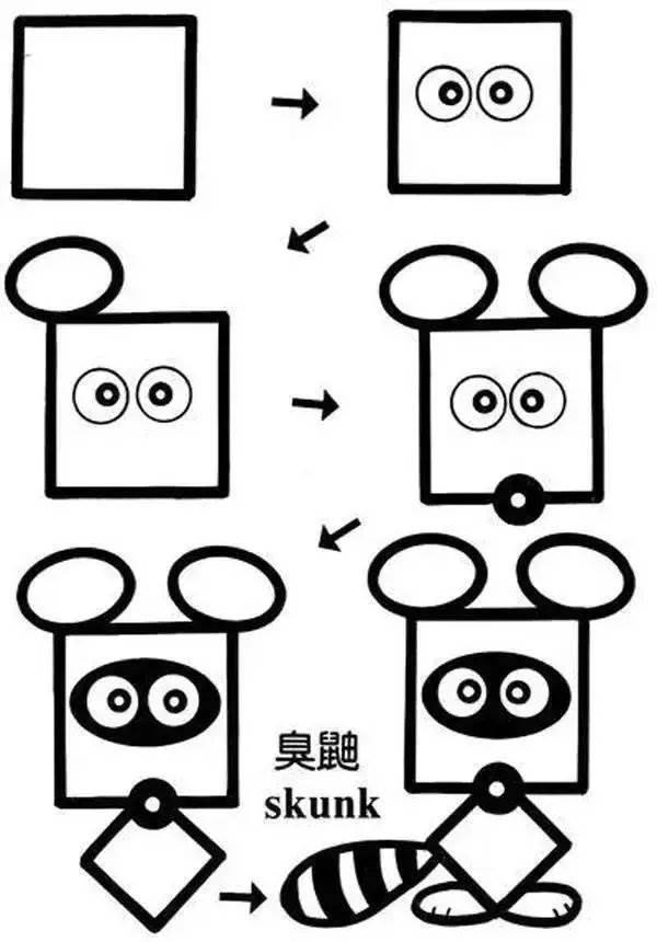 方形简笔画图片大全 方形简笔画图片大全动物