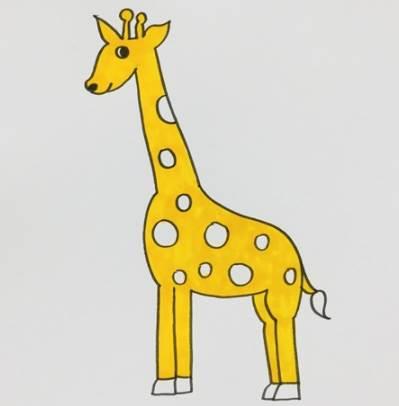 长颈鹿简笔画图片大全可爱 长颈鹿简笔画图片大全可爱带颜色