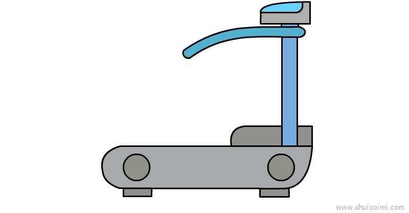 跑步机卡通简笔画教学步骤
