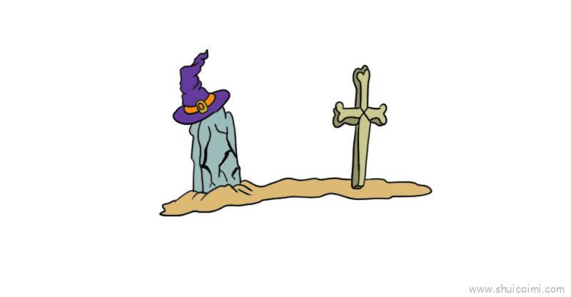 墓碑十字碑儿童画怎么画 墓碑十字碑简笔画简单又好看