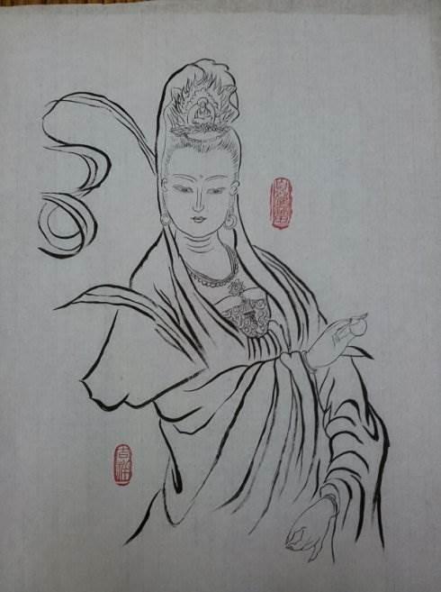 简单又好看到观音菩萨简笔画 教我怎么画简笔画的观音菩萨