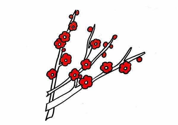 梅花树简笔画 梅花树简笔画手绘