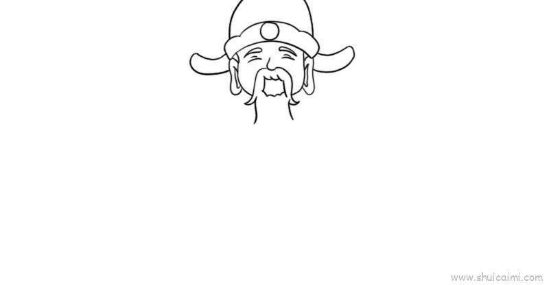 财神爷年画儿童画怎么画 财神爷年画简笔画图片大全