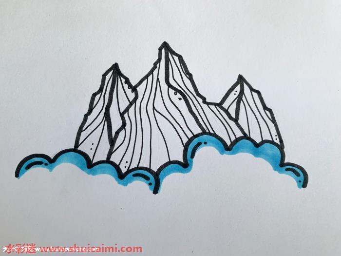 山怎么画 山简笔画图片大全带颜色