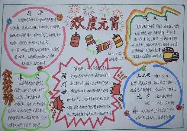 元宵节最简单的手抄报 元宵节最简单的手抄报三年级