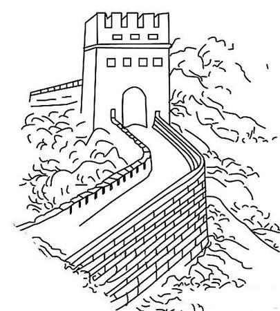 长城的简笔画 长城的简笔画带颜色