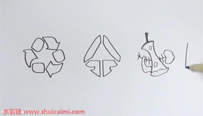 垃圾分类标志怎么画 垃圾分类标志简笔画简单又漂亮彩色