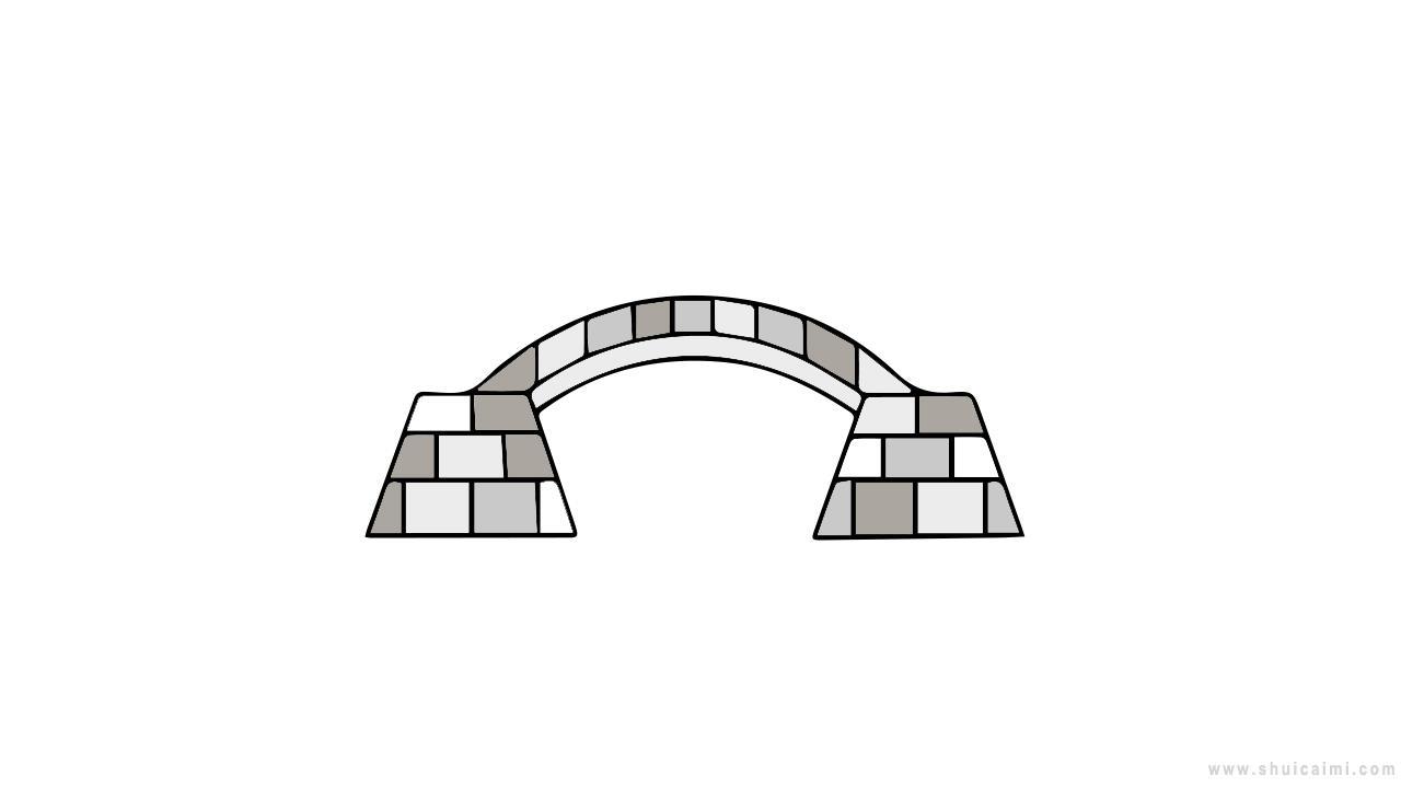 石拱桥简笔画怎么画 石拱桥简笔画简单