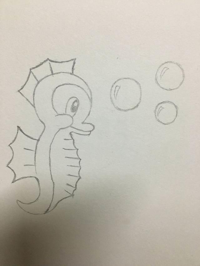 海马简笔画 海马简笔画图片带颜色