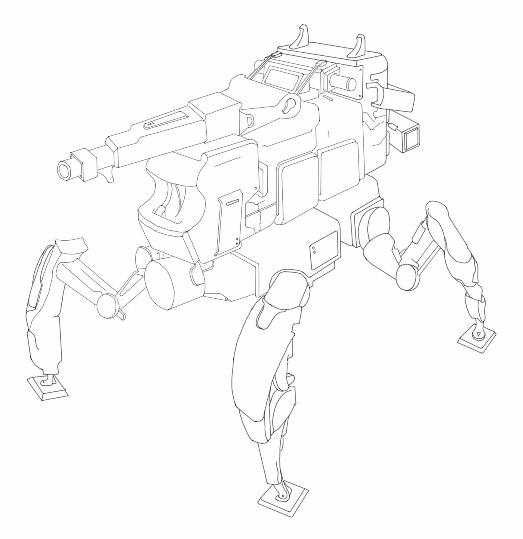 机甲简笔画 机甲简笔画机甲战士