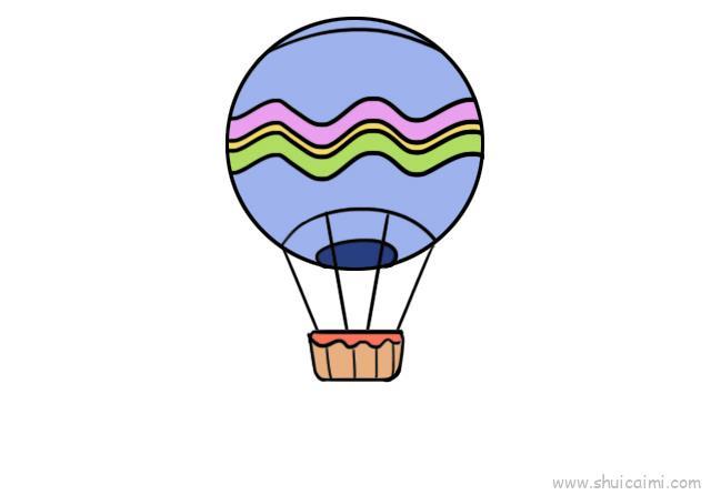 热气球儿童画怎么画 热气球简笔画画法