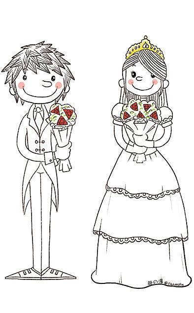 婚纱简笔画教程情侣 婚纱简笔画手绘