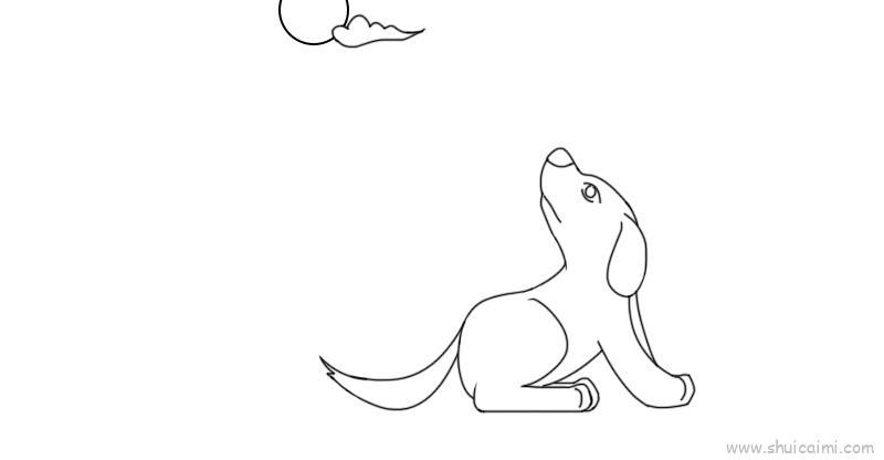 天狗望月儿童画怎么画 天狗望月简笔画步骤