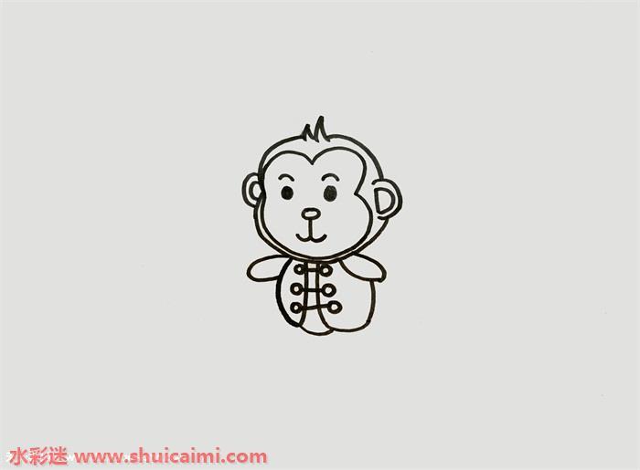 小猴子下山简笔画怎么画图片彩色