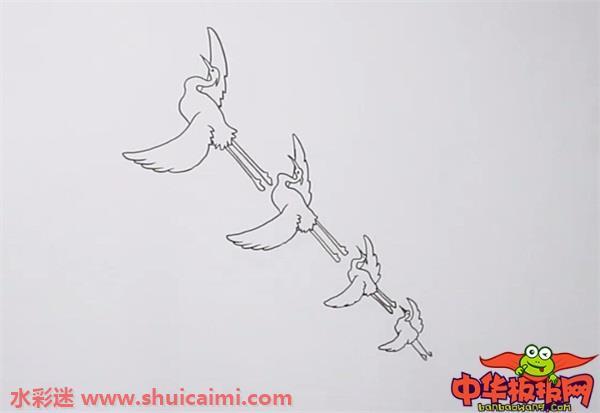 一行白鹭怎么画 一行白鹭简笔画步骤图