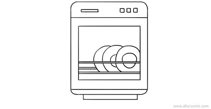 洗碗机法儿童画怎么画 洗碗机法简笔画画法