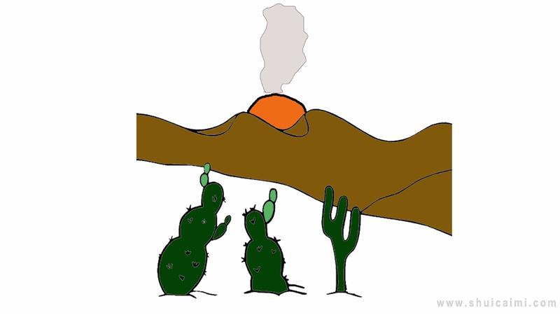 大漠孤烟直简笔画怎么画 大漠孤烟直简笔画图片