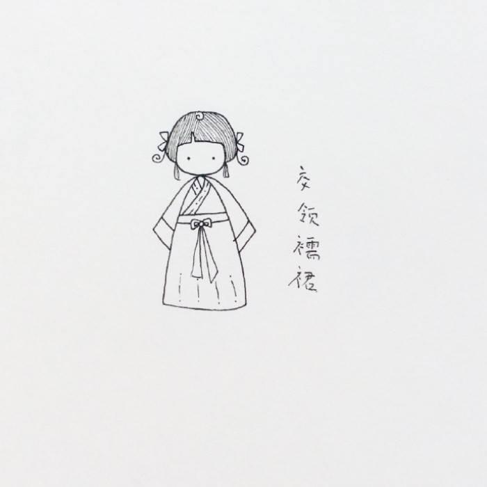 汉服简笔画 汉服简笔画男