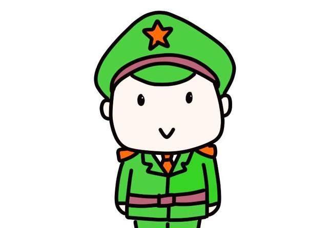 军人简笔画 解放军战士简笔画