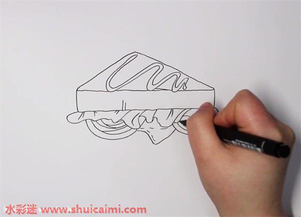 三明治怎么画 三明治简笔画图片带颜色
