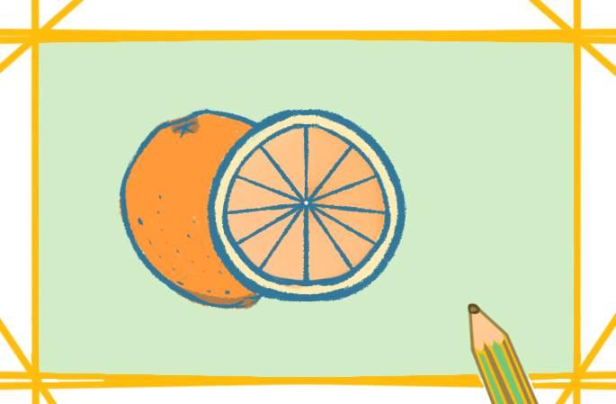 橙子简笔画 橙子简笔画带颜色