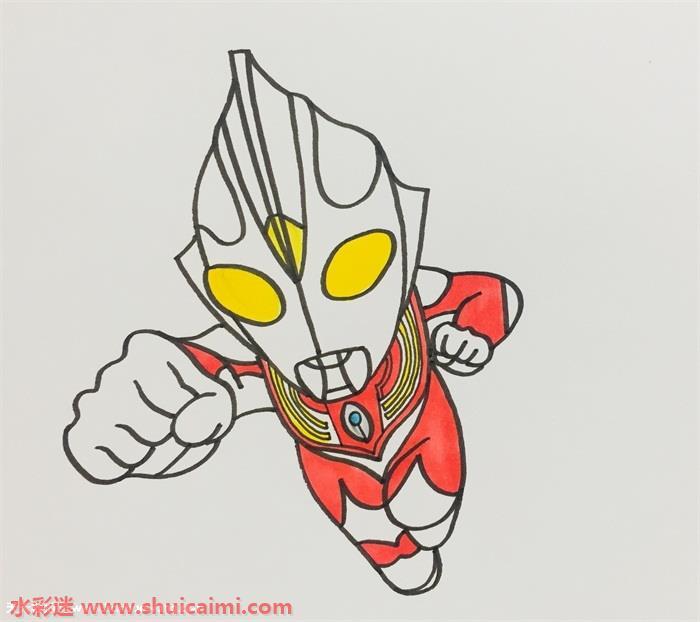 经典卡通动漫的迪迦奥特曼简笔画