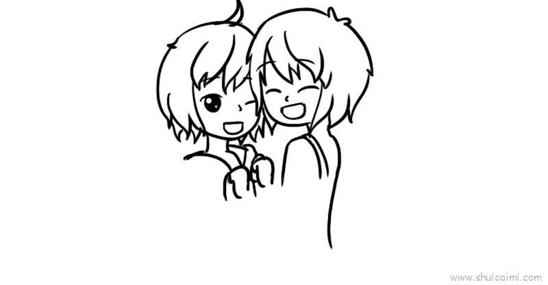 闺蜜儿童画怎么画 闺蜜简笔画简单