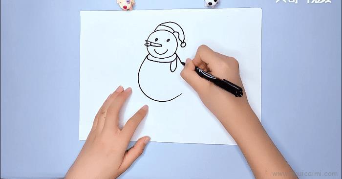 堆雪人儿童画怎么画 堆雪人简笔画步骤