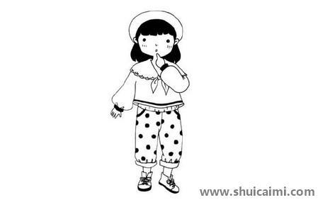 时尚小女孩儿童简笔画图片大全